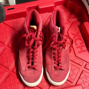 Red Nike Blazer Hi-Top sneakers